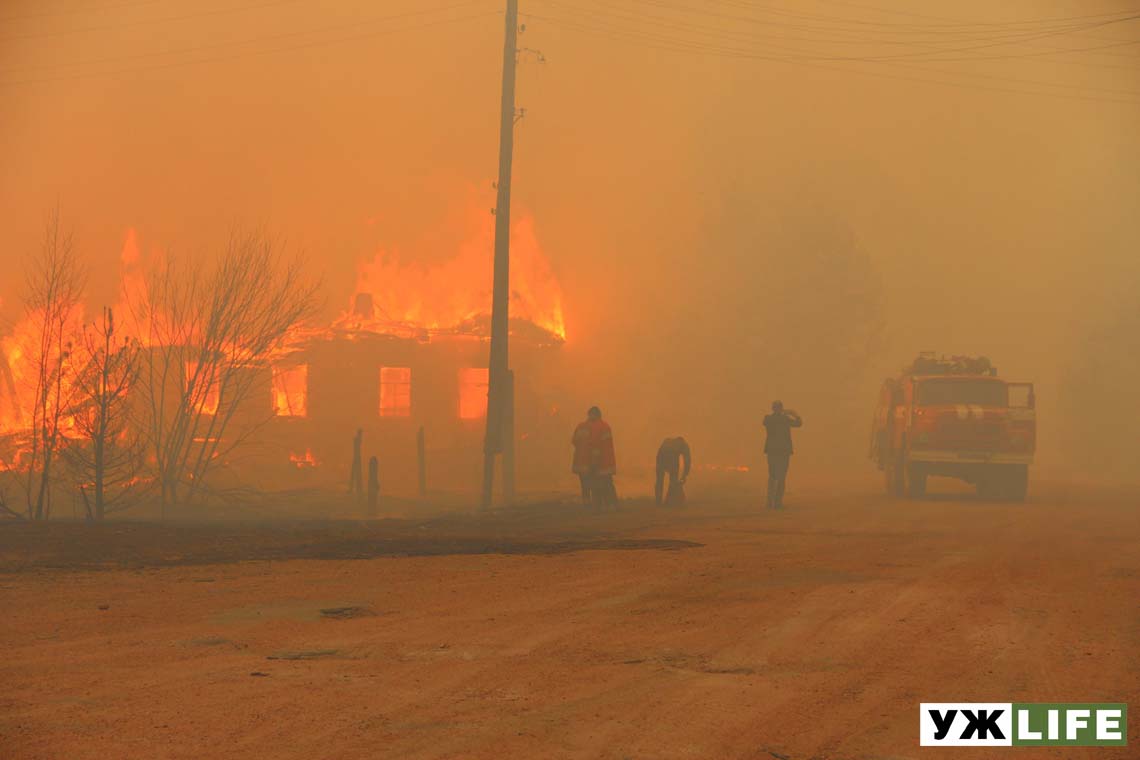 На Житомирщині авіація гасить масштабну пожежу - вже згоріло понад 80 будинків (ФОТО, ВІДЕО)