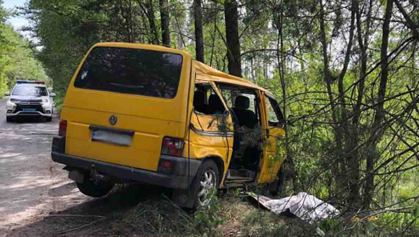 На Звягельщині мікроавтобус з’їхав з дороги і врізався в дерево: один пасажир загинув, ще троє – в лікарні